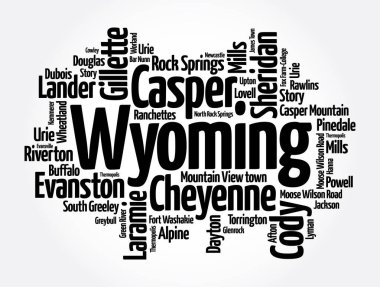 Wyoming 'deki şehirlerin listesi, kelime bulutu konsepti geçmişi