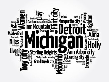 Michigan 'daki şehirlerin listesi, kelime bulutu konsepti geçmişi