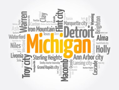 Michigan 'daki şehirlerin listesi, kelime bulutu konsepti geçmişi