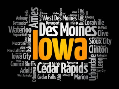 Iowa ABD eyaletindeki şehirlerin listesi, kelime bulutu konsepti geçmişi