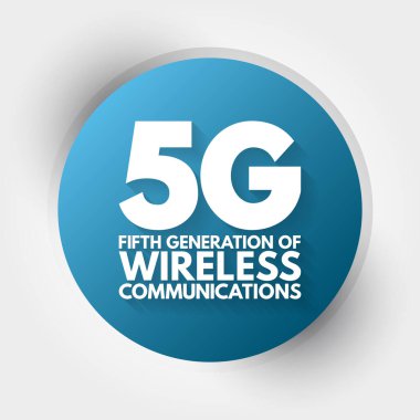 5G - beşinci nesil kablosuz iletişim metni, teknoloji kavramı arka planı