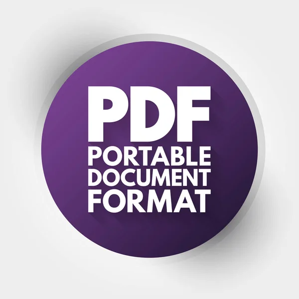Pdf Portable Document Format Akronim Latar Belakang Konsep Teknologi - Stok Vektor