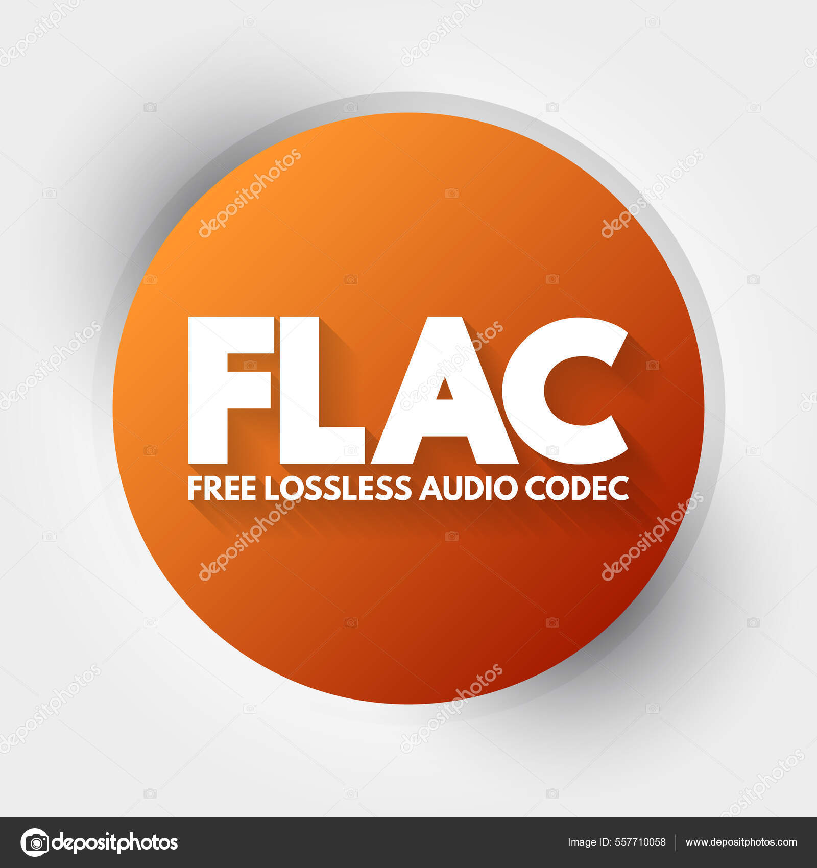Flac Free Lossless Audio Codec Acronym Technology Concept.