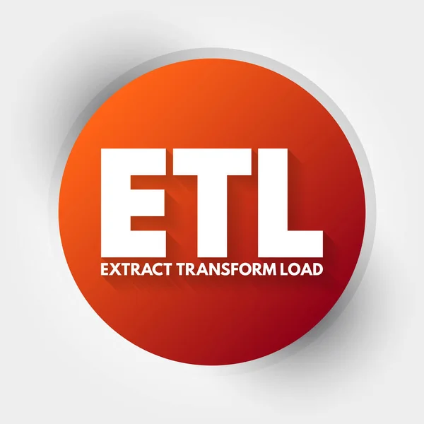 Etl Extract Transform Load Acronym Technology Concept Background — Stock Vector
