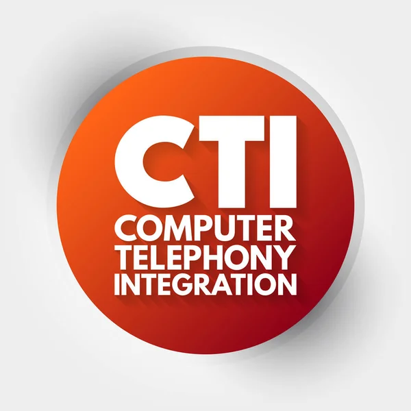 Cti Téléphonie Informatique Acronyme Intégration Contexte Concept Technologique — Image vectorielle