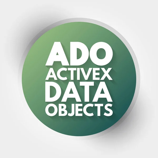 Ado Aktivex Data Objects Akronim Teknologi Latar Belakang Konsep - Stok Vektor