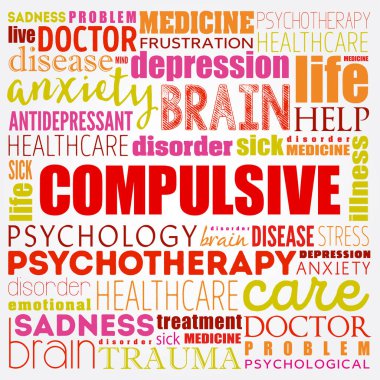 Zorlayıcı kelime bulut kolajı, sağlık konsepti geçmişi