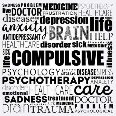 Zorlayıcı kelime bulut kolajı, sağlık konsepti geçmişi