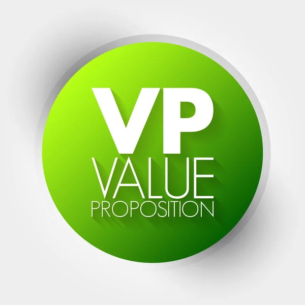 Value Proposition Acroniem Zakelijke Concept Achtergrond — Stockvector