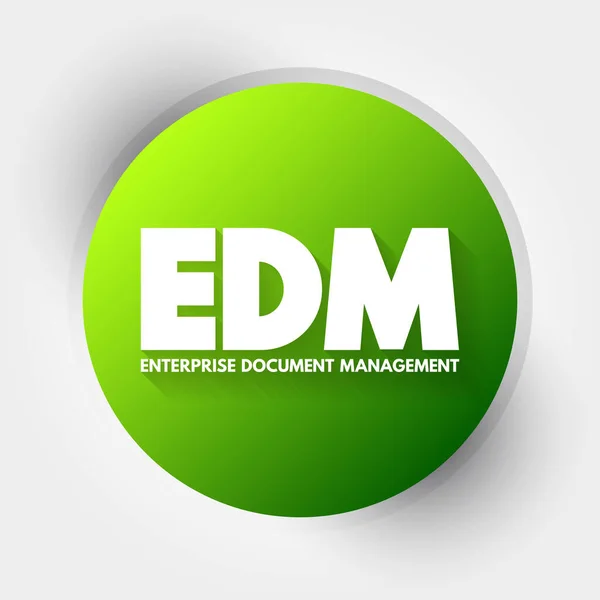 Edm Empresa Gestão Documentos Sigla Fundo Conceito Negócio — Vetor de Stock