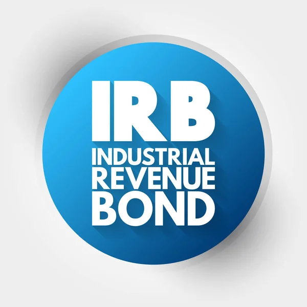 Irb Acroniem Industrial Revenue Bond Achtergrond Bedrijfsconcept — Stockvector