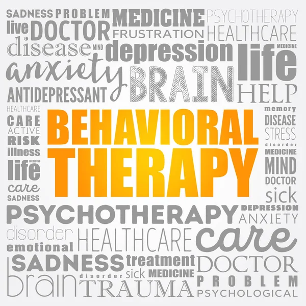 Behavioral Therapy Term Referring Clinical Psychotherapy Uses Techniques Derived Behaviourism — Stock Vector