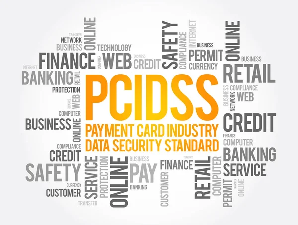 Pci Dss Payment Card Industry Data Security Standard Akronim Word - Stok Vektor