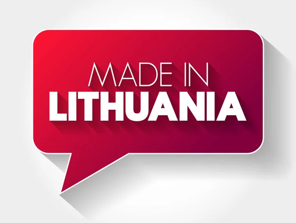 Bulle Message Texte Made Lithuania Fond Concept — Image vectorielle