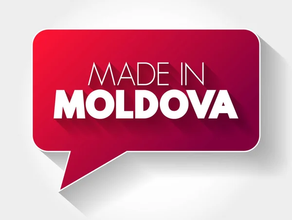 Made Moldova Bolla Del Messaggio Testo Sfondo Del Concetto — Vettoriale Stock