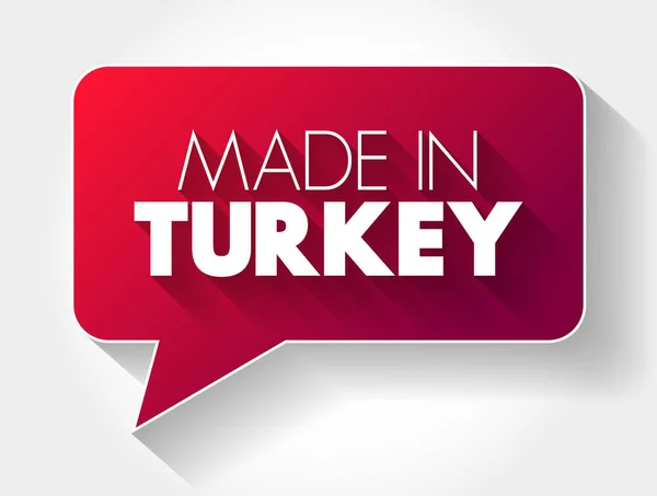 Made Turkey Bolha Mensagem Texto Fundo Conceito — Vetor de Stock