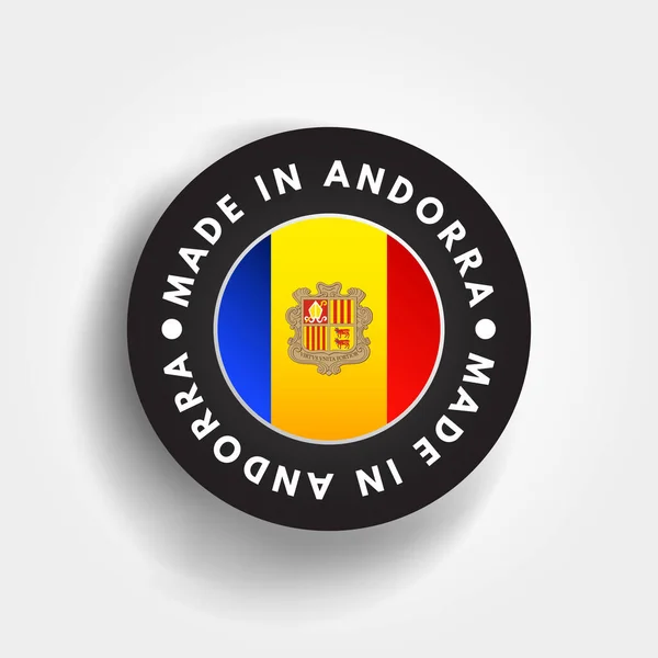 Insigne Emblème Texte Fabriqué Andorre Fond Concept — Image vectorielle