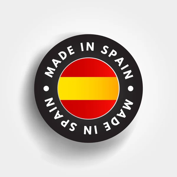 Insigne Emblème Texte Fabriqué Espagne Fond Concept — Image vectorielle