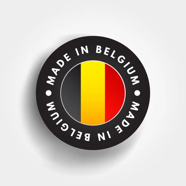 Badge Emblème Texte Made Belgium Fond Concept — Image vectorielle