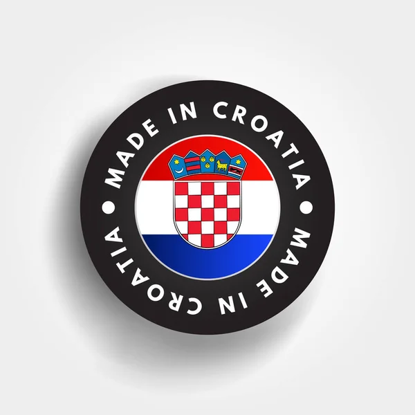 Hırvatistan Yapılan Metin Amblemi Rozeti Kavram Geçmişi — Stok Vektör