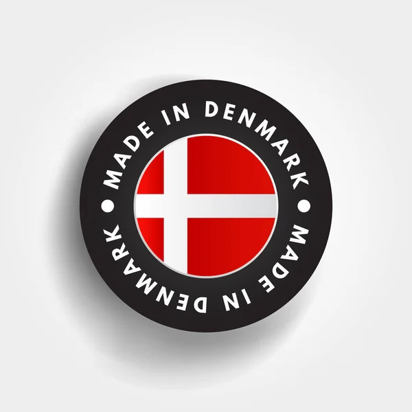 Badge Emblème Texte Made Denmark Fond Concept — Image vectorielle
