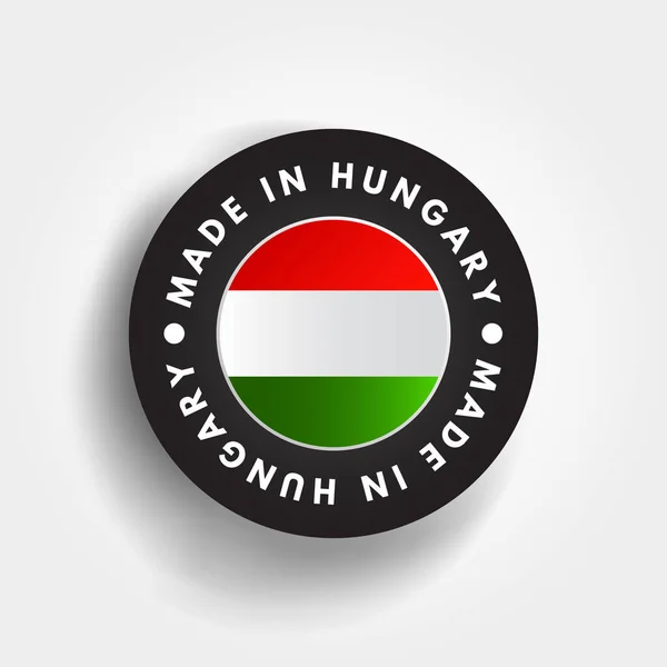 Badge Emblème Texte Made Hungary Fond Concept — Image vectorielle