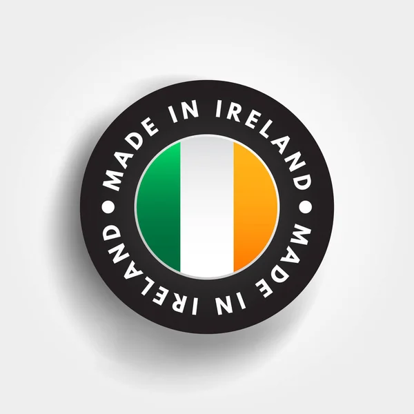 Badge Emblème Texte Made Ireland Fond Concept — Image vectorielle