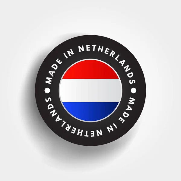 Hecho Holanda Emblema Texto Distintivo Fondo Concepto — Vector de stock