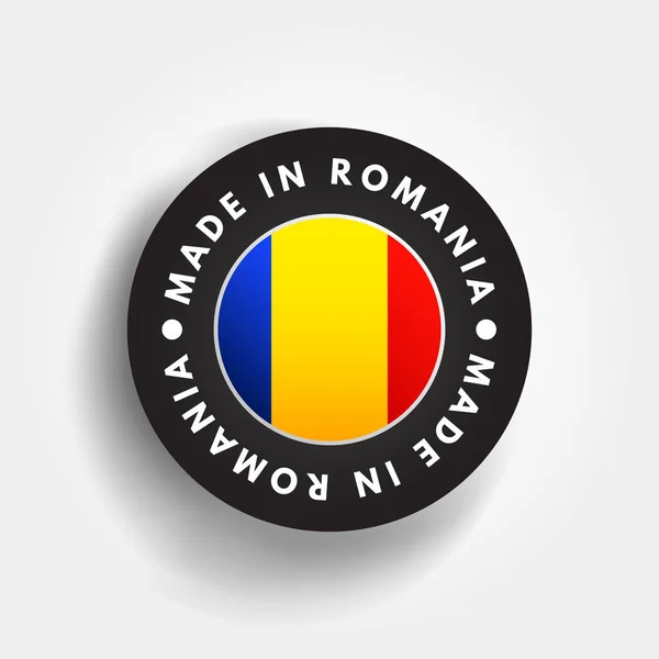 Tillverkad Rumänien Text Emblem Märke Begrepp Bakgrund — Stock vektor