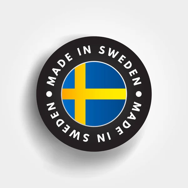Made Sweden Text Emblem Abzeichen Konzept Hintergrund — Stockvektor