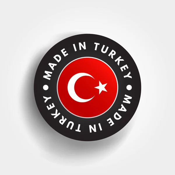 Made Turkey Crachá Emblema Texto Fundo Conceito — Vetor de Stock