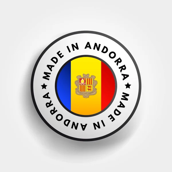 Insigne Emblème Texte Fabriqué Andorre Fond Concept — Image vectorielle