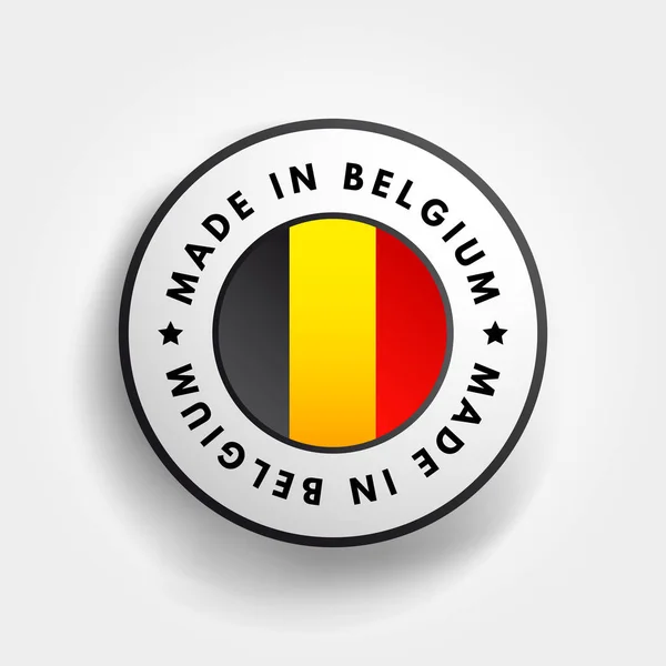 Badge Emblème Texte Made Belgium Fond Concept — Image vectorielle