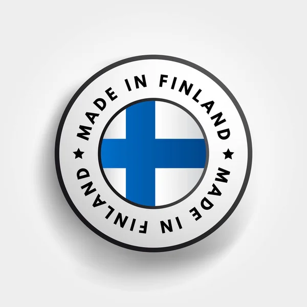 Badge Emblème Texte Made Finland Fond Concept — Image vectorielle