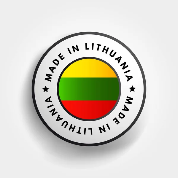 Insigne Emblème Texte Made Lithuania Fond Concept — Image vectorielle