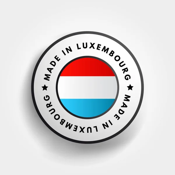 Fabriqué Luxembourg Texte Emblème Badge Concept Background — Image vectorielle