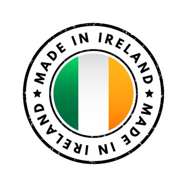 İrlanda 'da yapılmış metin amblemi rozeti, kavram geçmişi