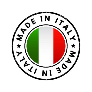 İtalya 'da yapılmış metin amblemi rozeti, kavram geçmişi