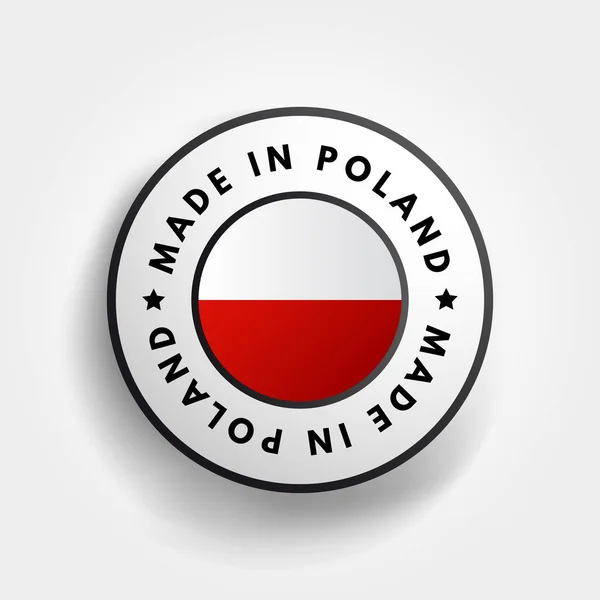 Badge Emblème Texte Made Poland Fond Concept — Image vectorielle