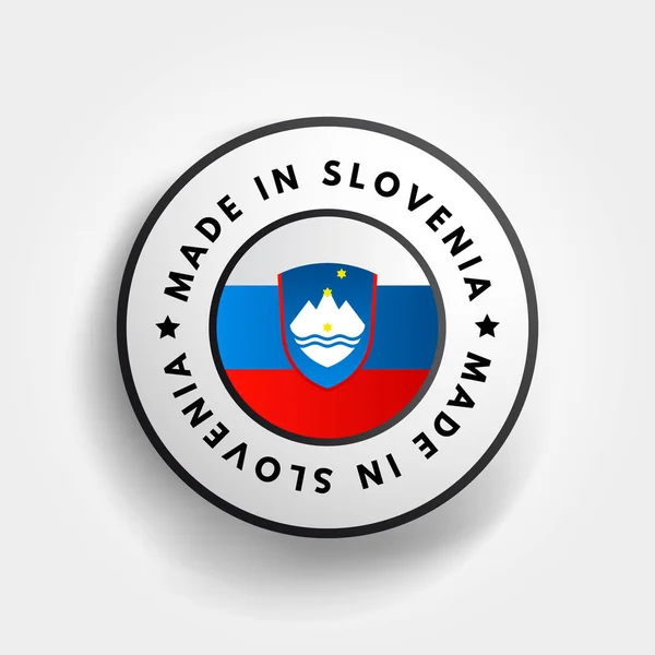 Badge Emblème Texte Made Slovenia Fond Concept — Image vectorielle