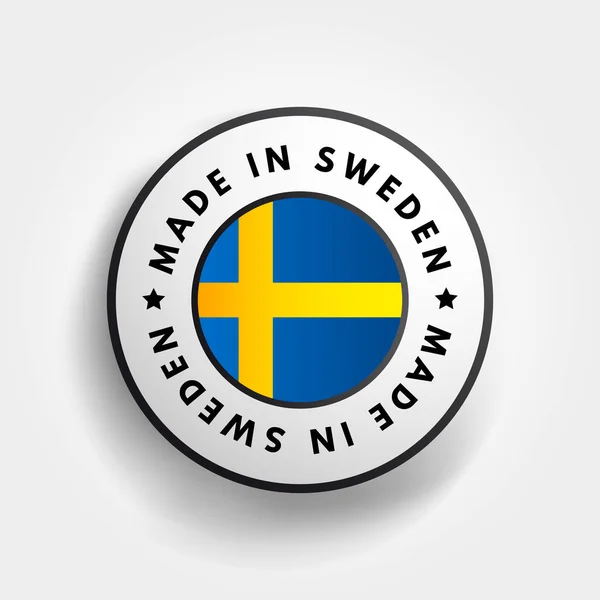 Made Sweden Text Emblem Badge Concept Background — Stock Vector
