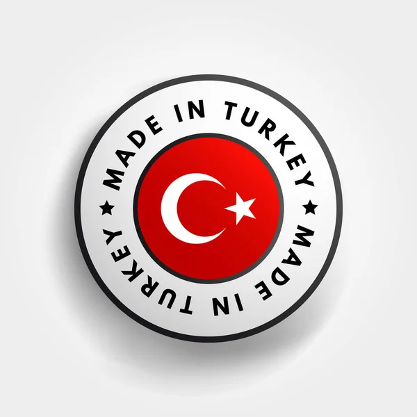 Made Turkey Text Emblem Badge Concept Background — Stock Vector