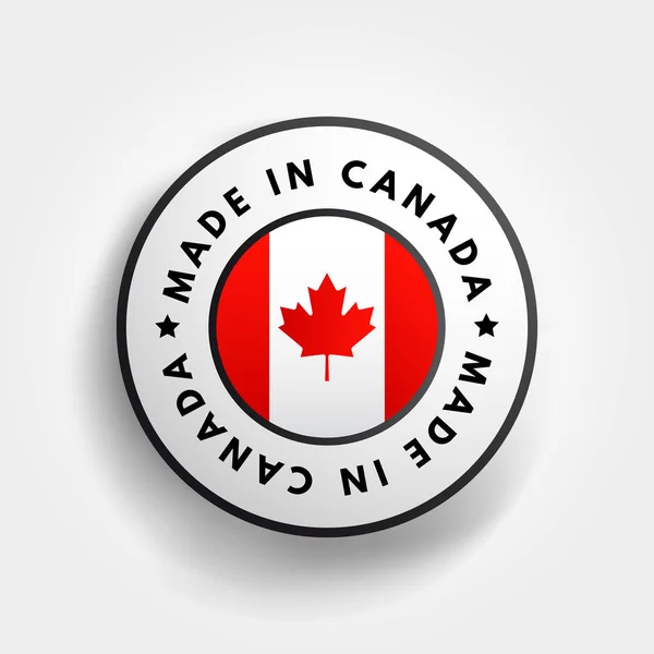 Hecho Canadá Emblema Texto Insignia Concepto Fondo — Archivo Imágenes Vectoriales