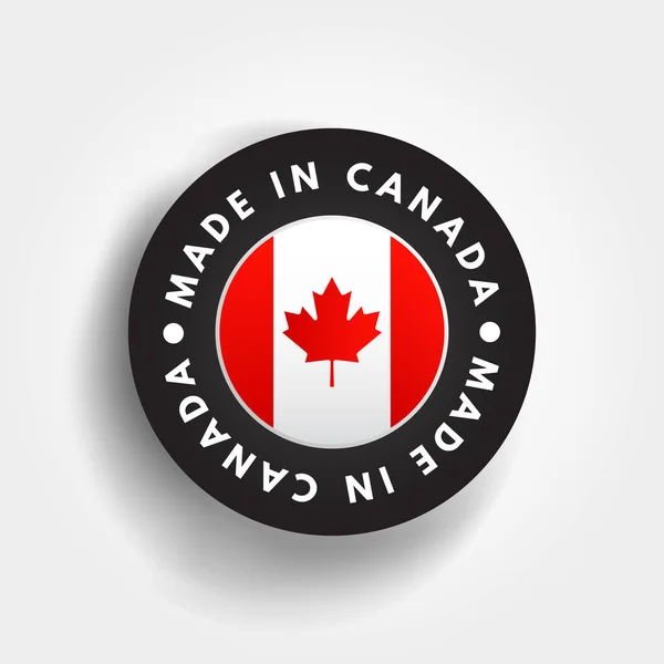 Tillverkad Kanada Text Emblem Märke Begrepp Bakgrund — Stock vektor