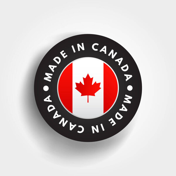 Made in Canada text emblem badge, concept background