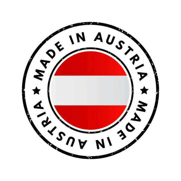 Made Austria Crachá Emblema Texto Fundo Conceito — Vetor de Stock