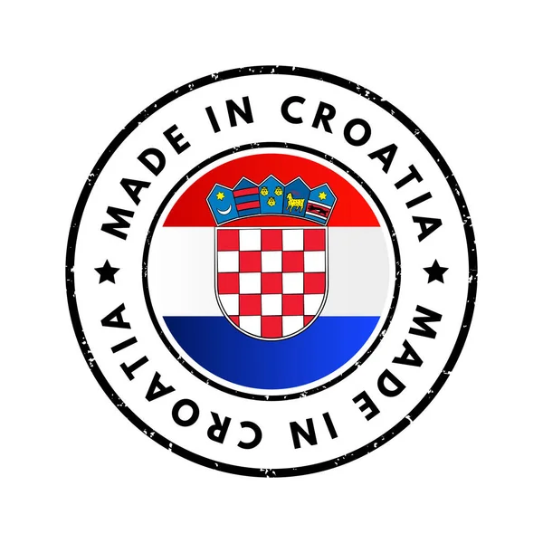 Hırvatistan Yapılan Metin Amblemi Rozeti Kavram Geçmişi — Stok Vektör