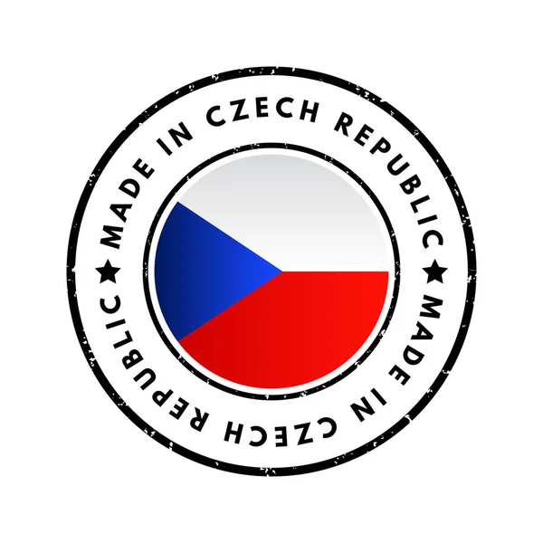 Fabriqué République Tchèque Badge Emblème Texte Fond Concept — Image vectorielle
