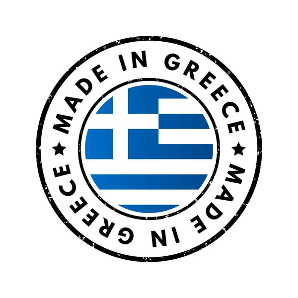 Hecho Grecia Emblema Texto Insignia Concepto Fondo — Vector de stock