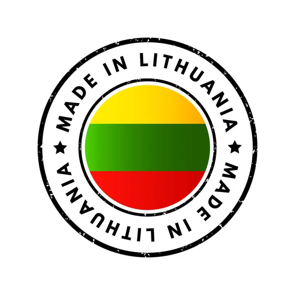Insigne Emblème Texte Made Lithuania Fond Concept — Image vectorielle